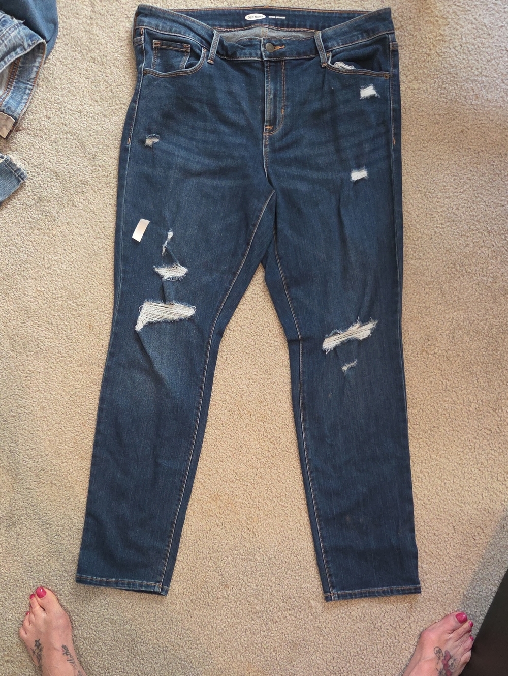 Old Navy Ripped Dark Blue Skinny Jeans